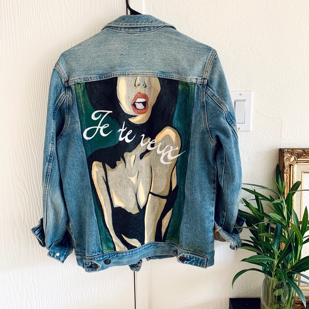 Unisex customized hand painted denim jacket